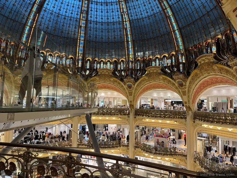 Interior of Galeries Lafayette and the dome.